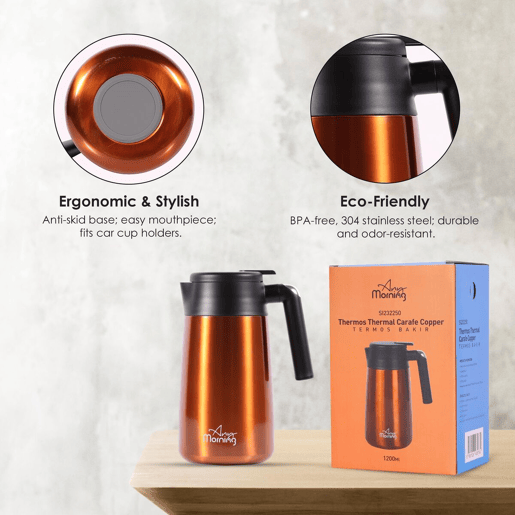Tetera Any Morning inox 1,2L efeito cobre e bronze