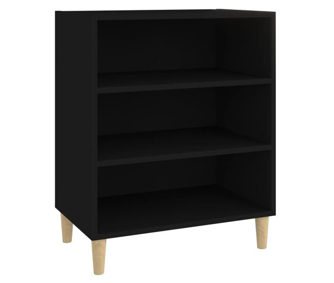 Aparador - mueble de almacenamiento de madera contrachapada negro 57x35x70 cm es2961