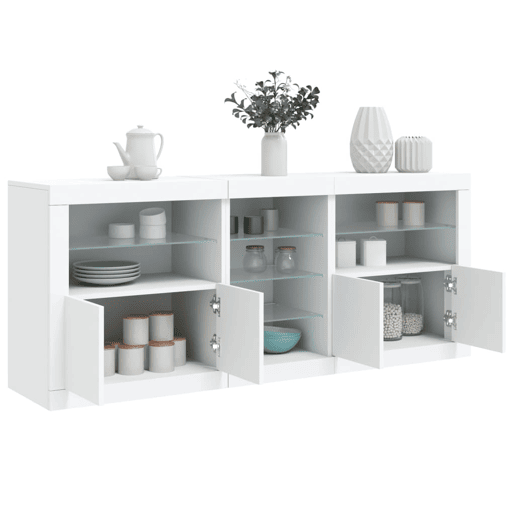 Aparador - Bufete - Móvei de apoio com luzes LED 162x37x67 cm branco pt1917
