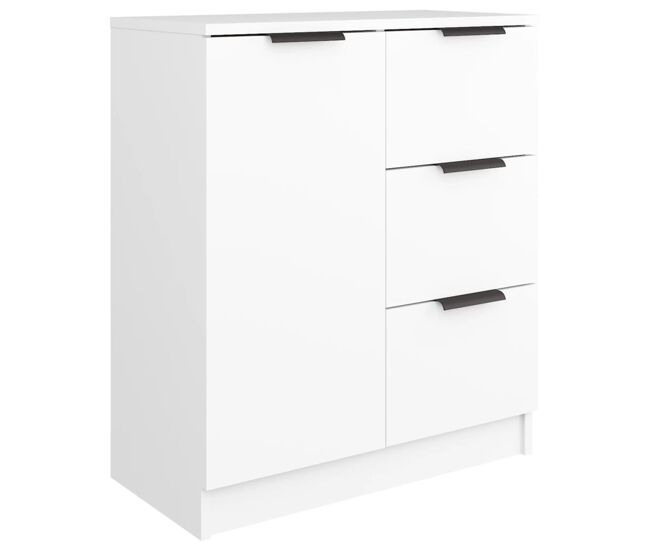 Aparador - mueble de almacenamiento de madera contrachapada blanco 60x30x70 cm es2469