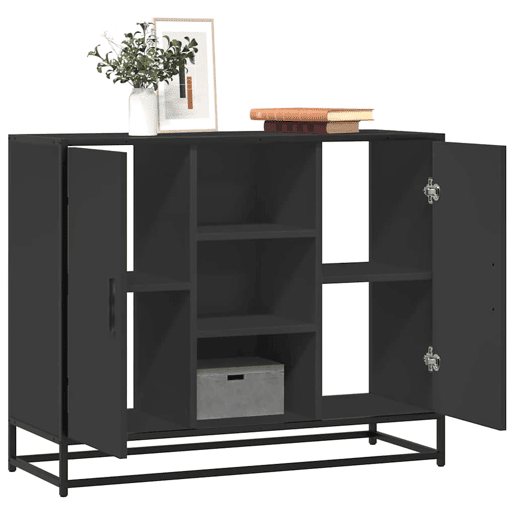 Aparador - Bufete - Móvei de apoio 92x35x76 cm derivados de madeira preto pt3562