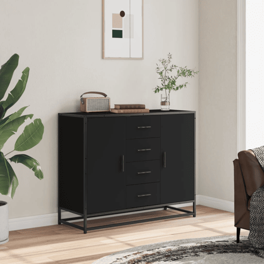 Aparador - Bufete - Móvei de apoio 92x35x76 cm derivados de madeira preto pt3561