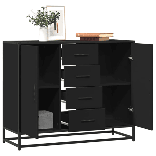 Aparador - Bufete - Móvei de apoio 92x35x76 cm derivados de madeira preto pt3561