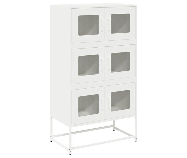 Aparador - mueble de almacenamiento de acero blanco 68x39x123 cm es2227