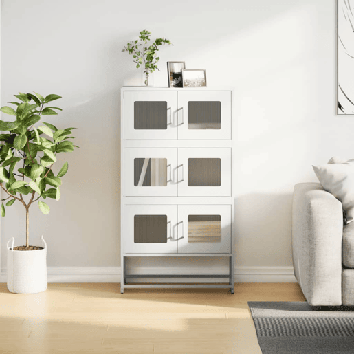 Aparador - Bufete - Móvei de apoio alto 68x39x123 cm aço branco pt2227