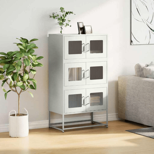 Aparador - Bufete - Móvei de apoio alto 68x39x123 cm aço branco pt2227