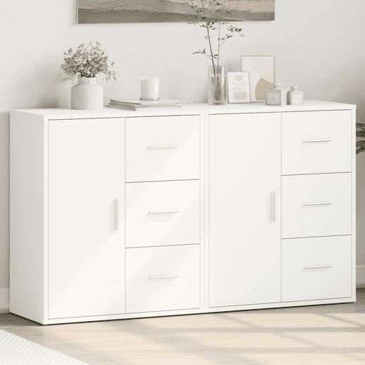 Aparadores - Bufetes - Móveis de apoio 2 pcs 60x31x70 cm derivados de madeira branco pt3111