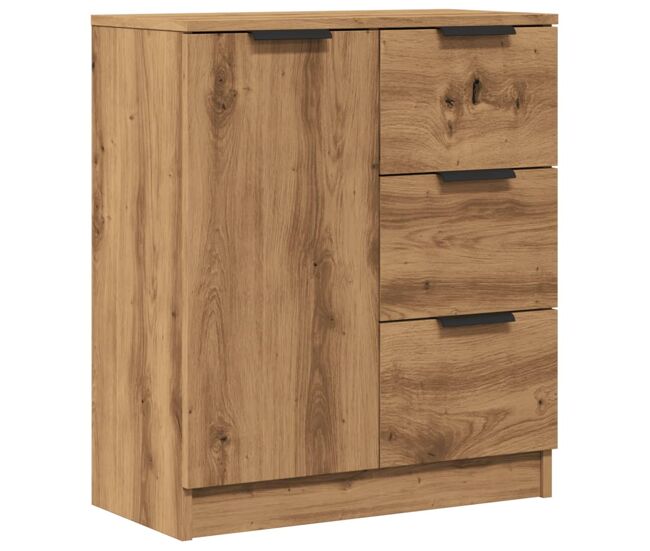Aparador - mueble de almacenamiento de madera de ingeniería roble artisan 60x30x70 cm es3677