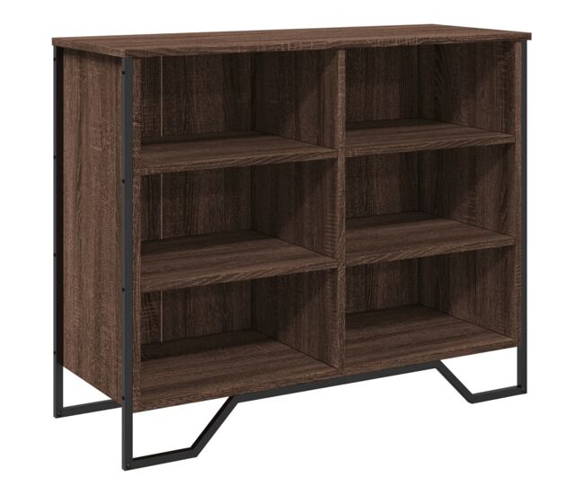 Aparador - mueble de almacenamiento madera contrachapada roble marrón 91x35,5x74,5 cm es4347