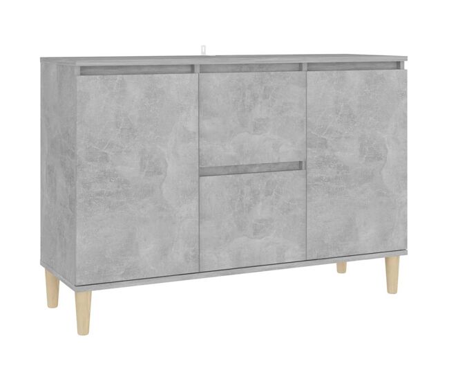 Aparador - mueble de almacenamiento madera de ingeniería gris hormigón 101x35x70 cm es4415