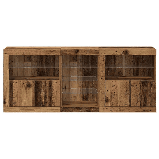 Aparador - Bufete - Móvei de apoio LED Madeira antiga 162 x 37 x 67 cm Madeira processada pt4152