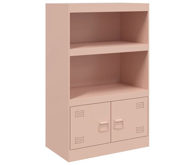 Aparador - mueble de almacenamiento de acero rosa 67x39x107 cm es2367