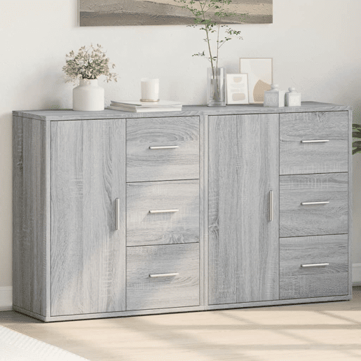 Aparadores - Bufetes - Móveis de apoio 2 pcs 60x31x70 cm derivados madeira cinzento sonoma pt3115