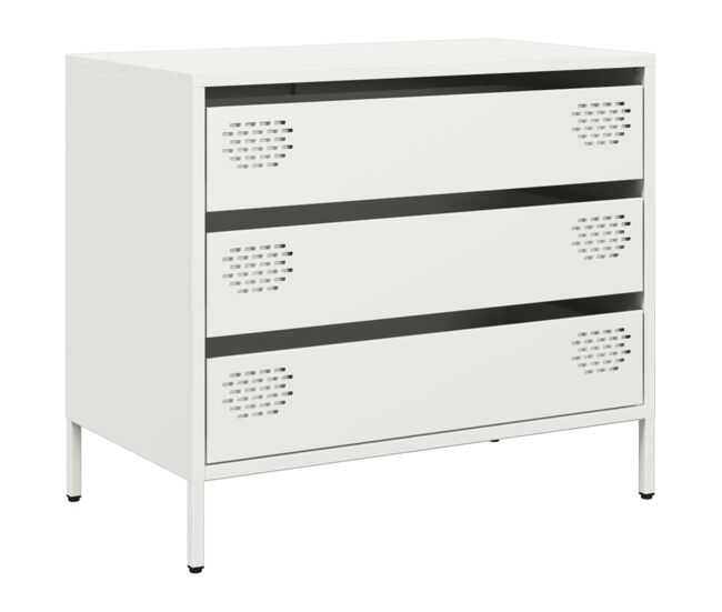 Aparador - mueble de almacenamiento de acero laminado en frío blanco 68x39x58,5 cm es2283