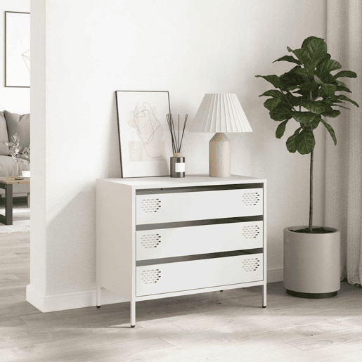 Aparador - Bufete - Móvei de apoio 68x39x58,5 cm aço laminado a frio branco pt2283