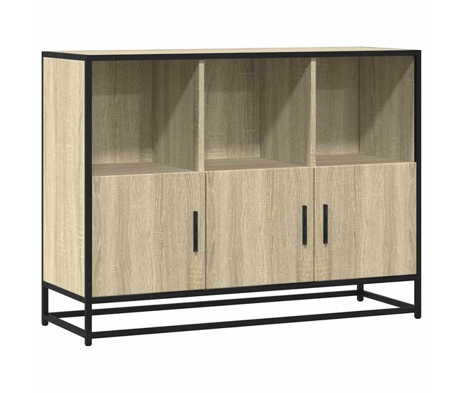 Aparador - mueble de almacenamiento de madera contrachapada roble sonoma 100x35x76 cm es3023