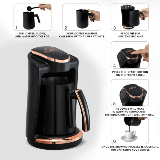 Cafeteira turca Any Morning 250ml inox auto desligamento 400W