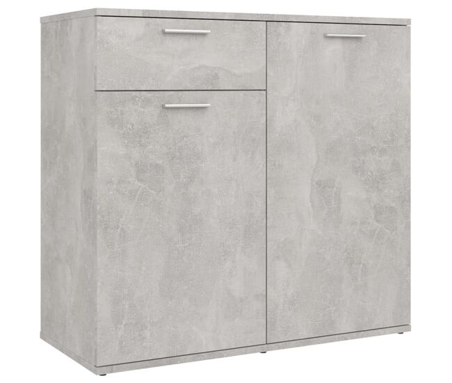 Aparador - mueble de almacenamiento de madera contrachapada gris hormigón 80x36x75 cm es2846