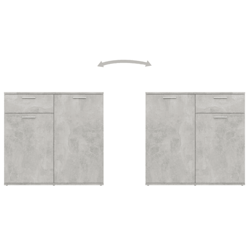 Aparador - Bufete - Móvei de apoio 80x36x75 cm derivados de madeira cinzento cimento pt2846