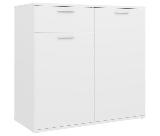 Aparador - mueble de almacenamiento de madera contrachapada blanco 80x36x75 cm es2526