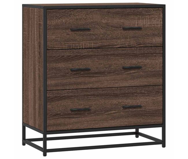 Aparador - mueble de almacenamiento madera ingeniería y metal marrón roble 68x35x76 cm es4620