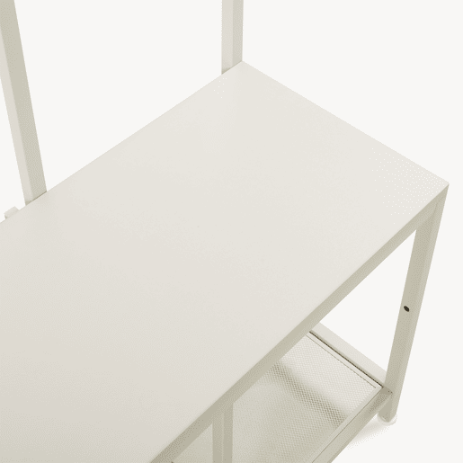 Bengaleiro Napinerg com espelho e sapateira 185x98x34 cm Cor de areia en.casa