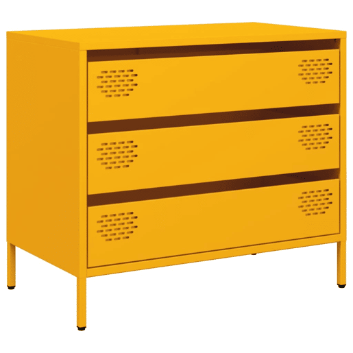 Aparador - Bufete - Móvei de apoio 68x39x58,5 cm aço laminado a frio amarelo mostarda pt108