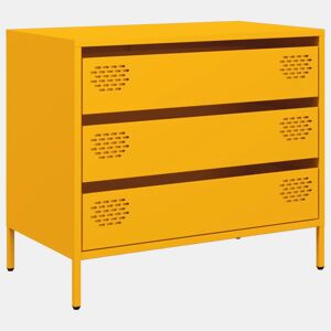 Aparador - Bufete - Móvei de apoio 68x39x58,5 cm aço laminado a frio amarelo mostarda pt108