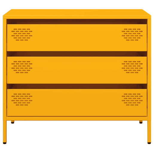 Aparador - Bufete - Móvei de apoio 68x39x58,5 cm aço laminado a frio amarelo mostarda pt108