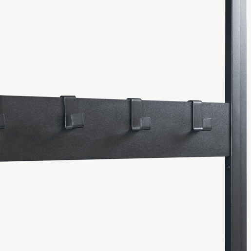 Bengaleiro Napinerg com espelho e sapateira 185x98x34 cm Preto en.casa
