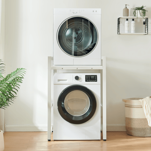 Prateleira para máquina de lavar Hökangend prateleira regulável em altura 105x73x63 cm branco en.casa Prateleira para máquina de lavar Hökangend prateleira regulável em altura 105x73x63 cm branco en.casa