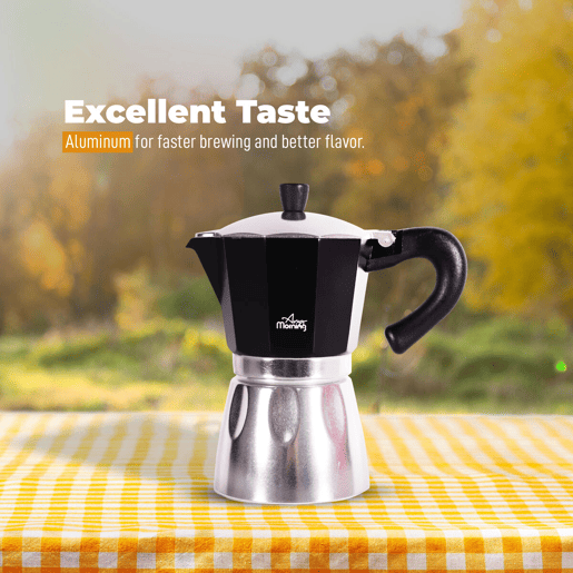 Cafeteira Italiana Any Morning Espresso 240 ml Preto 6 Copos