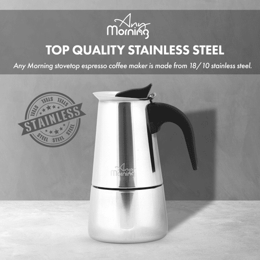 Cafeteira Moka Any Morning inox 300 ml indução 6 chávenas