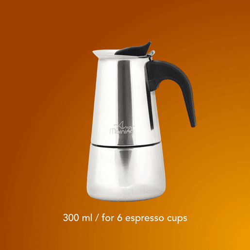 Cafeteira Moka Any Morning inox 300 ml indução 6 chávenas