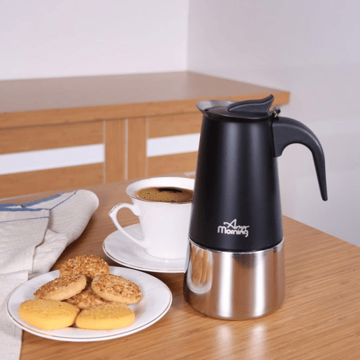 Cafeteira Espresso Any Morning inox 300 ml preta indução