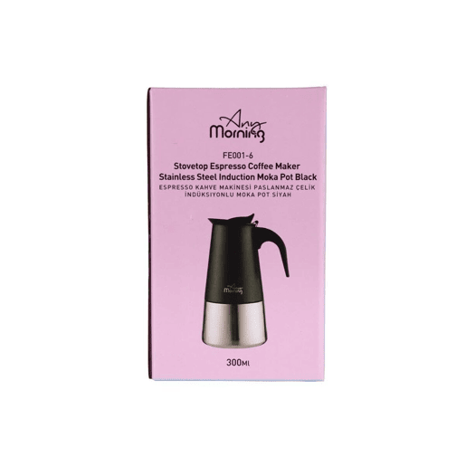 Cafeteira Espresso Any Morning inox 300 ml preta indução