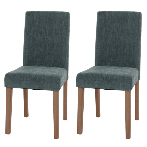 Conjunto de 2 cadeiras de jantar com encosto alto em tecido chenille verde com pés de madeira clara 04_0007325