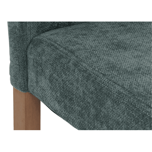 Conjunto de 2 cadeiras de jantar com encosto alto em tecido chenille verde com pés de madeira clara 04_0007325