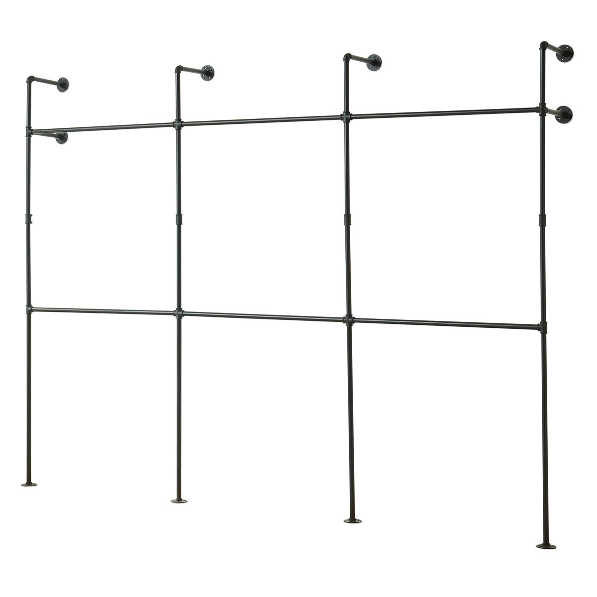 Perchero de pared kenävatka 222x296x31 cm acero - negro [en.casa]