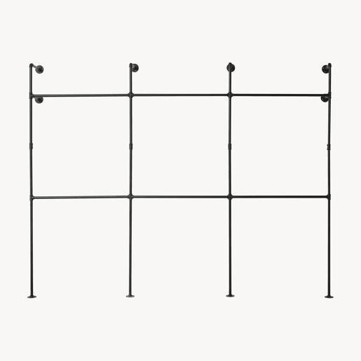 Suporte de parede para varão de roupa Kenävatka 222x296x31 cm aço preto en.casa Suporte de parede para varão de roupa Kenävatka 222x296x31 cm aço preto en.casa