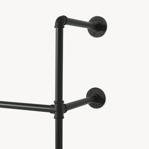Suporte de parede para varão de roupa Kenävatka 222x296x31 cm aço preto en.casa Suporte de parede para varão de roupa Kenävatka 222x296x31 cm aço preto en.casa