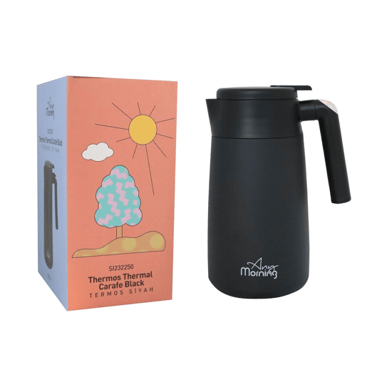 Tetera térmica Any Morning inox 1,2L silicone preta