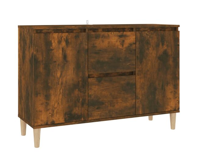 Aparador - mueble de almacenamiento madera de ingeniería roble ahumado 101x35x70 cm es4520