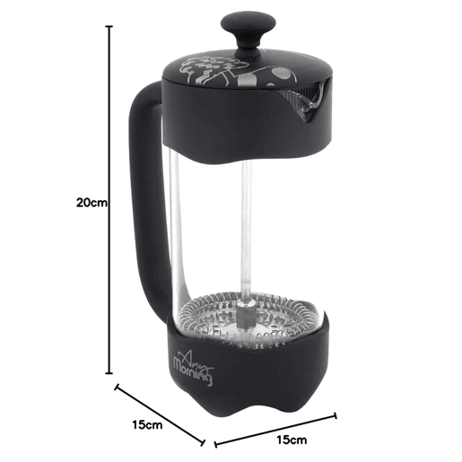 Cafeteira prensa francesa Any Morning 350ml inox e vidro borossilicato