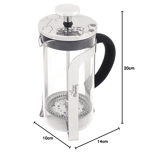 Cafeteira de Êmbolo Any Morning Espresso Preto Prateado 600 ml