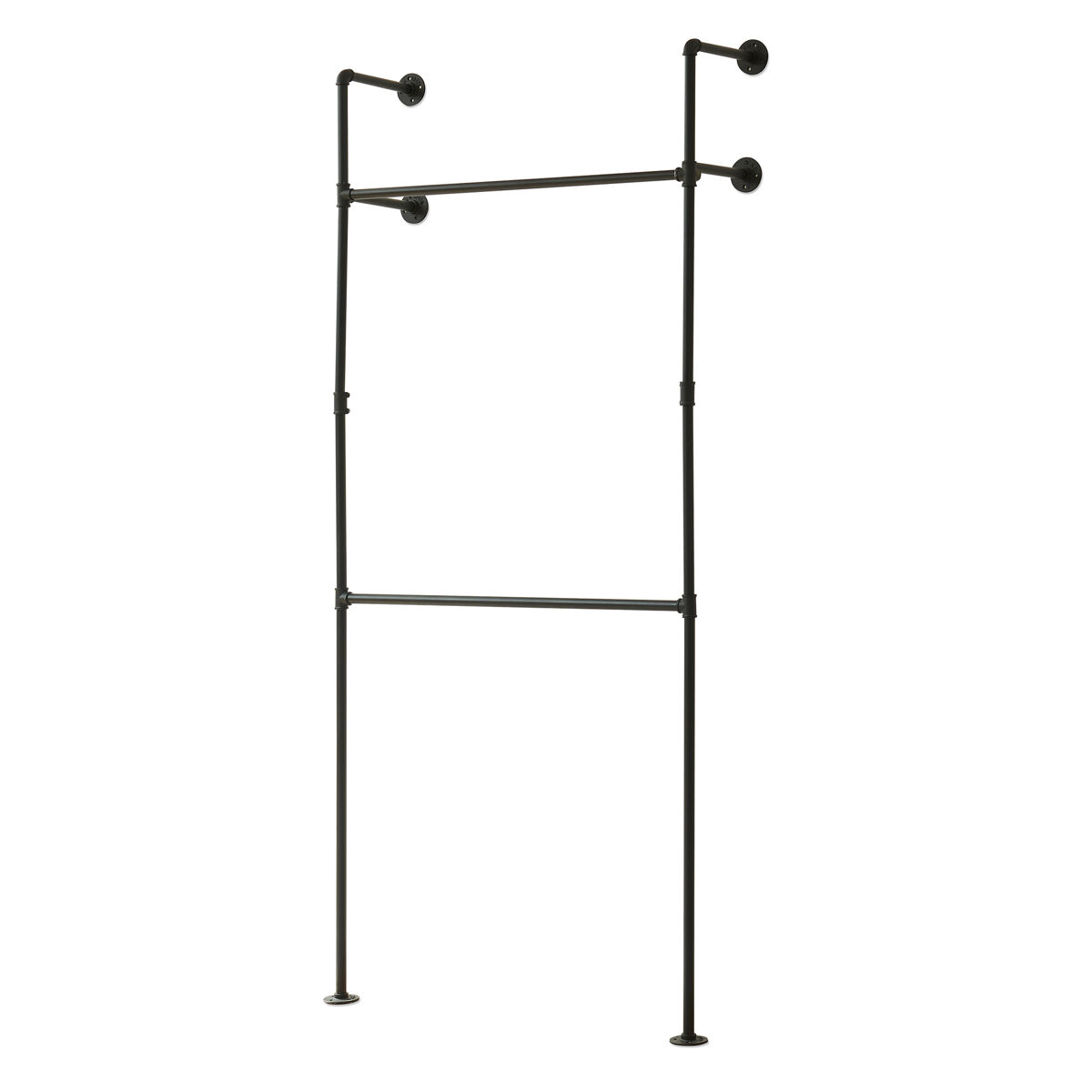 Perchero de pared kenävatka 222x105x31 cm acero - negro [en.casa]