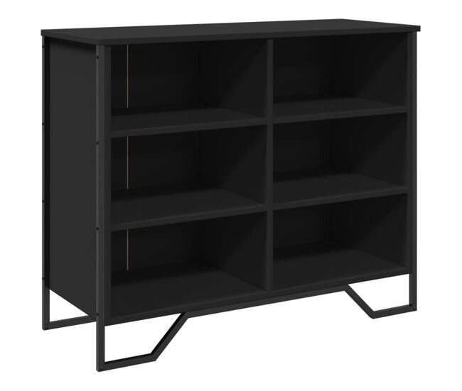 Aparador - mueble de almacenamiento madera de ingeniería negro 91x35,5x74,5 cm es4509