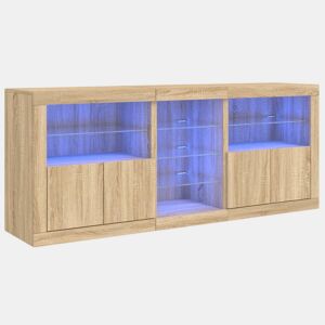 Aparador - Bufete - Móvei de apoio com luzes LED 162x37x67 cm carvalho sonoma pt2066