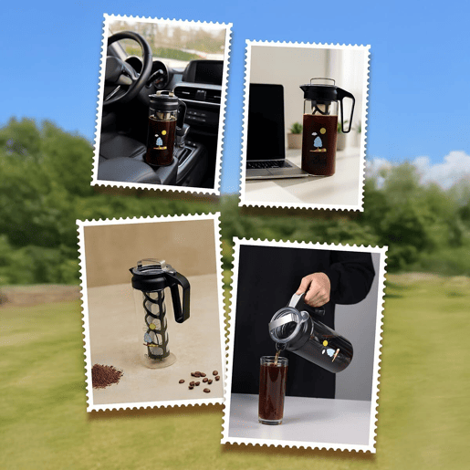 Cafeteira Cold Brew Any Morning 1,3L Vidro Borossilicato Preta