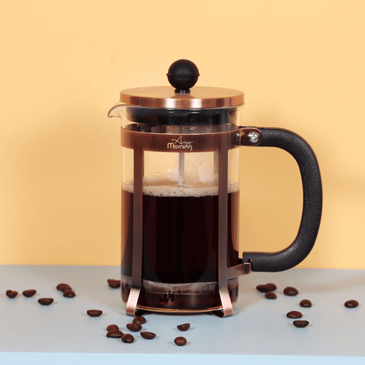 Any Morning Cafeteira prensa francesa 600 ml inox vidro 3 chávenas